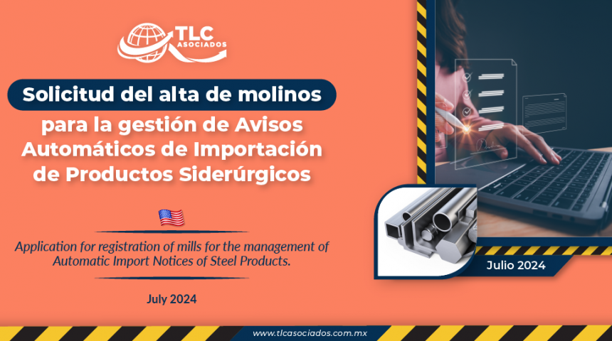 Solicitud del alta de molinos para la gestión de Avisos Automáticos de Importación de Productos Siderúrgicos