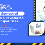 Aviso Semestral de Adición o Revocación de Transportistas