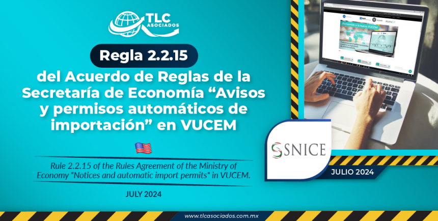 Regla 2.2.15 del Acuerdo de Reglas de la Secretaría de Economía “Avisos y permisos automáticos de importación” en VUCEM.