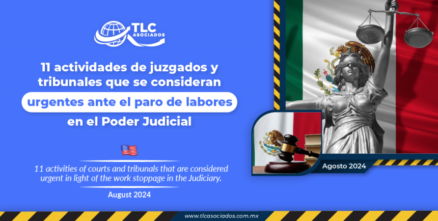 11 actividades de juzgados y tribunales que se consideran urgentes ante el paro de labores en el Poder Judicial