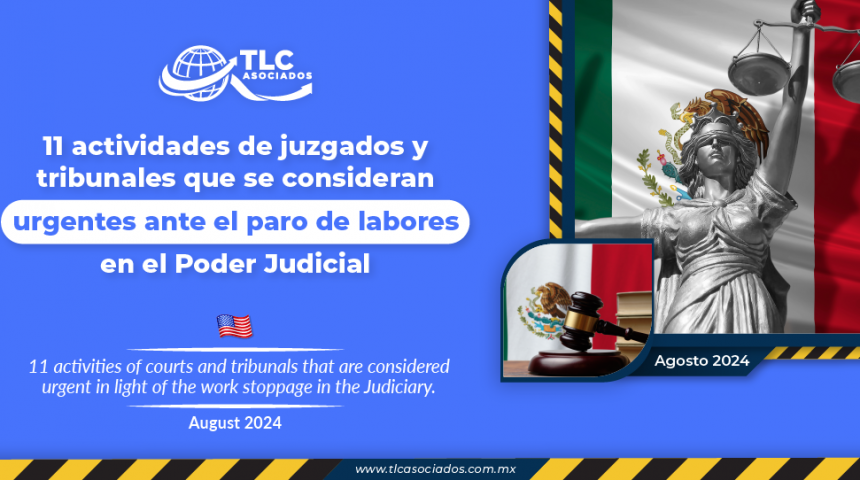 11 actividades de juzgados y tribunales que se consideran urgentes ante el paro de labores en el Poder Judicial