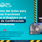 Cumplimiento del Aviso para adicionar fracciones arancelarias al Registro en el Esquema de Certificación de Empresas