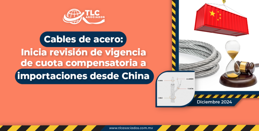 Cables de acero: Inicia revisión de vigencia de cuota compensatoria a importaciones desde China