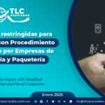 Mercancías restringidas para importarse con Procedimiento Simplificado por Empresas de Mensajería y Paquetería